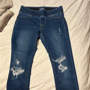 Blue Distressed Women's Jeans
